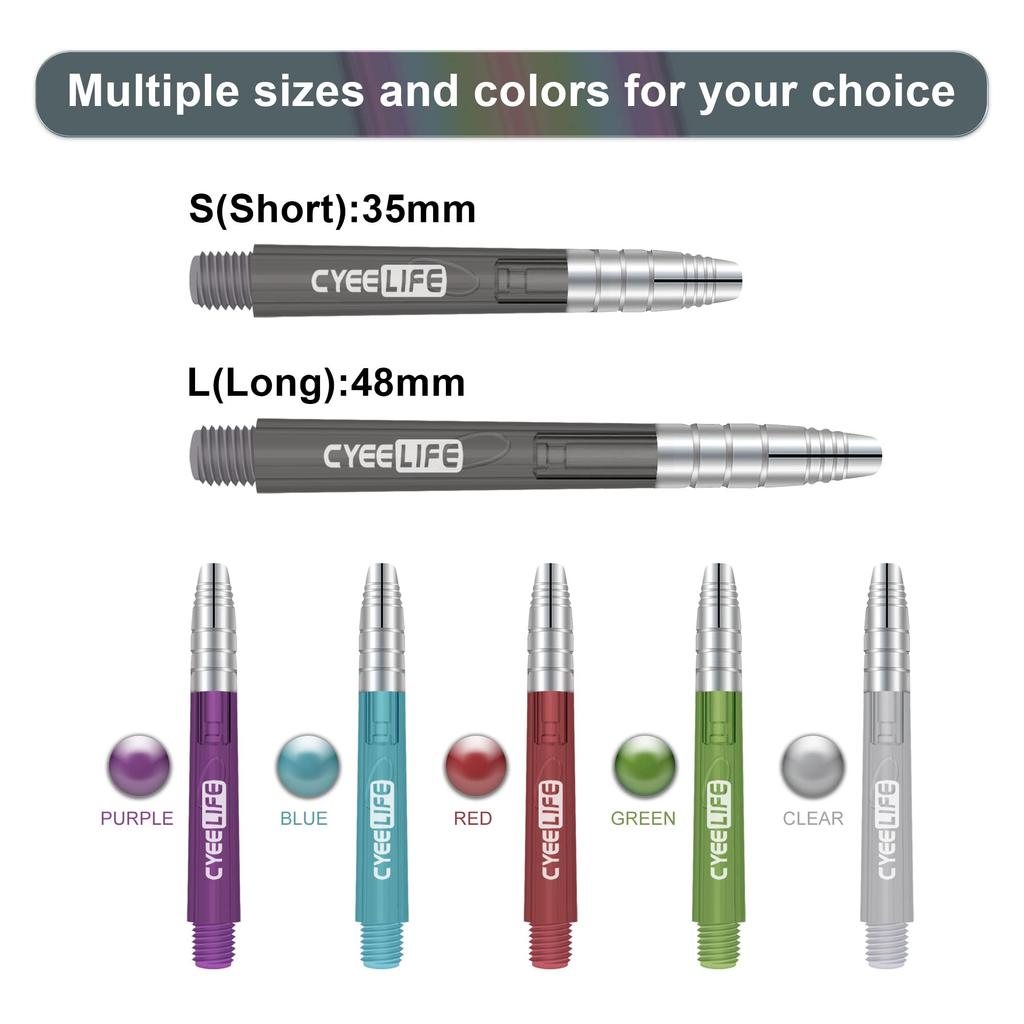 CyeeLife 15 Stück Dartschäfte Schäfte, Aluminium- und Klarplastikteile