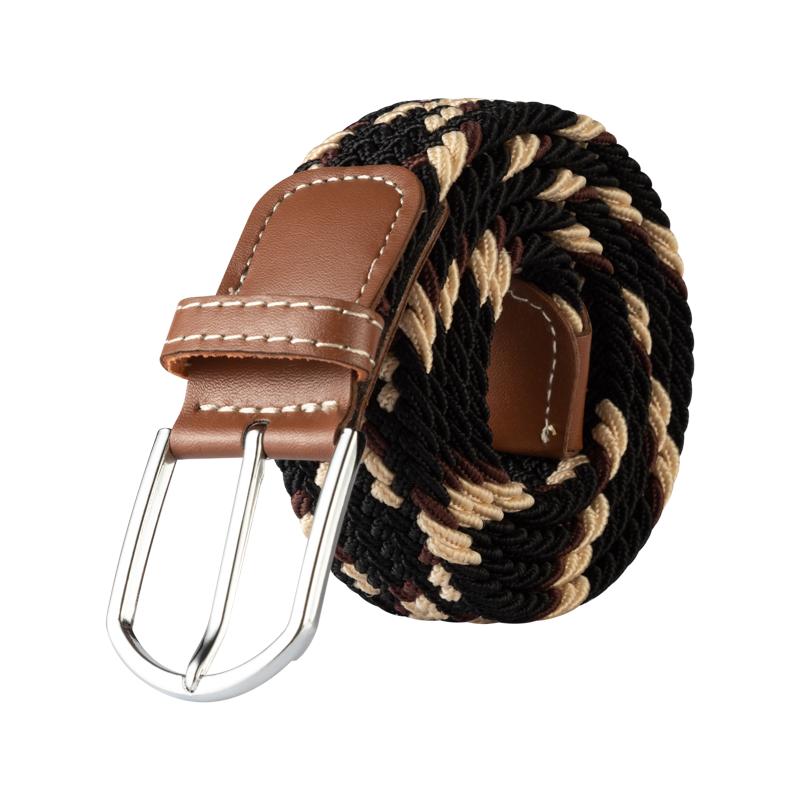 120cm Unisex Elastic Fabric Casual Belt Pin Buckle Expandable Braided Stretch Canvas Simple and Stylish Leisure Men Women Belt