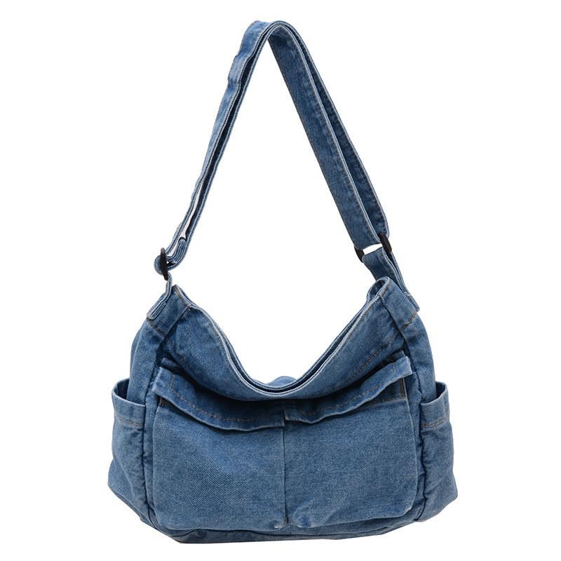 Trendy Denim Casual Shoulder Bag For Kids Unisex Stylish Outdoor Travel Use