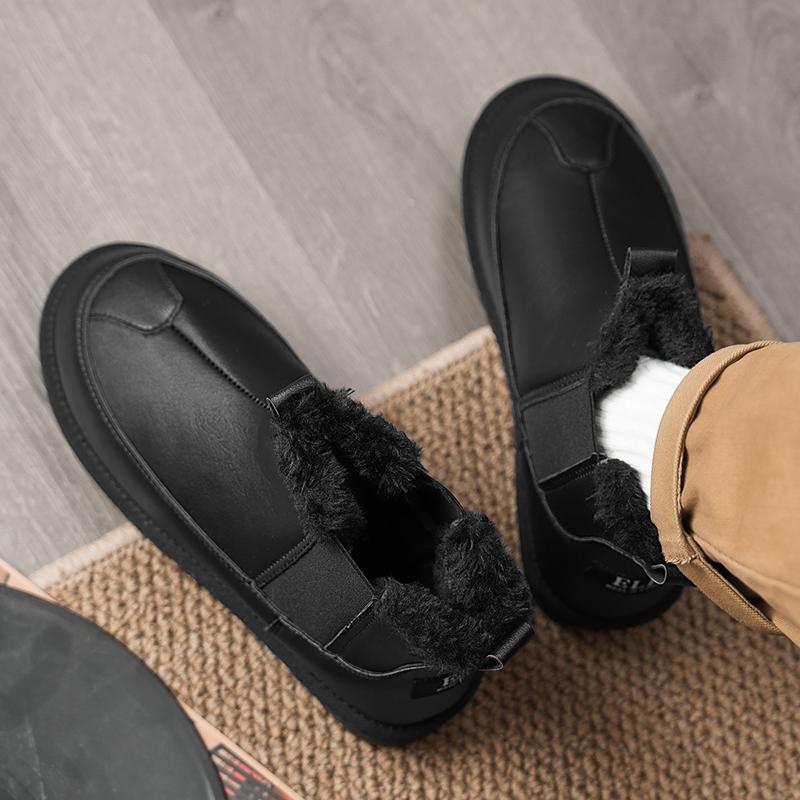 New Men's Classic Winter Fashion Cotton Shoes Low-cut Short Mid-calf Casual Ssnow Boots