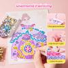 4 In 1 Princess Art Craft Kits, Foil Crafts Art Fun & Gem Painting, Makeup Diamond DIY Activity, Dress Up Sticker Books,Travel Toys, Ideal Toys for
