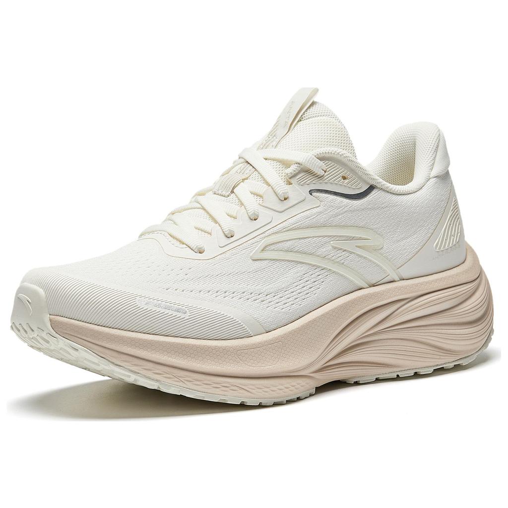 Anta Cushioned Height Increase Wear-Resistant Lightweight Breathable Low-Top Casual Running Shoes Women's White