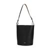 Logo em Relevo Alça de Ombro Ajustável Removível Fechamento Magnético Bolsa Saco de Couro de Bezerro Granulado Bolsas Femininas Preto 80840361