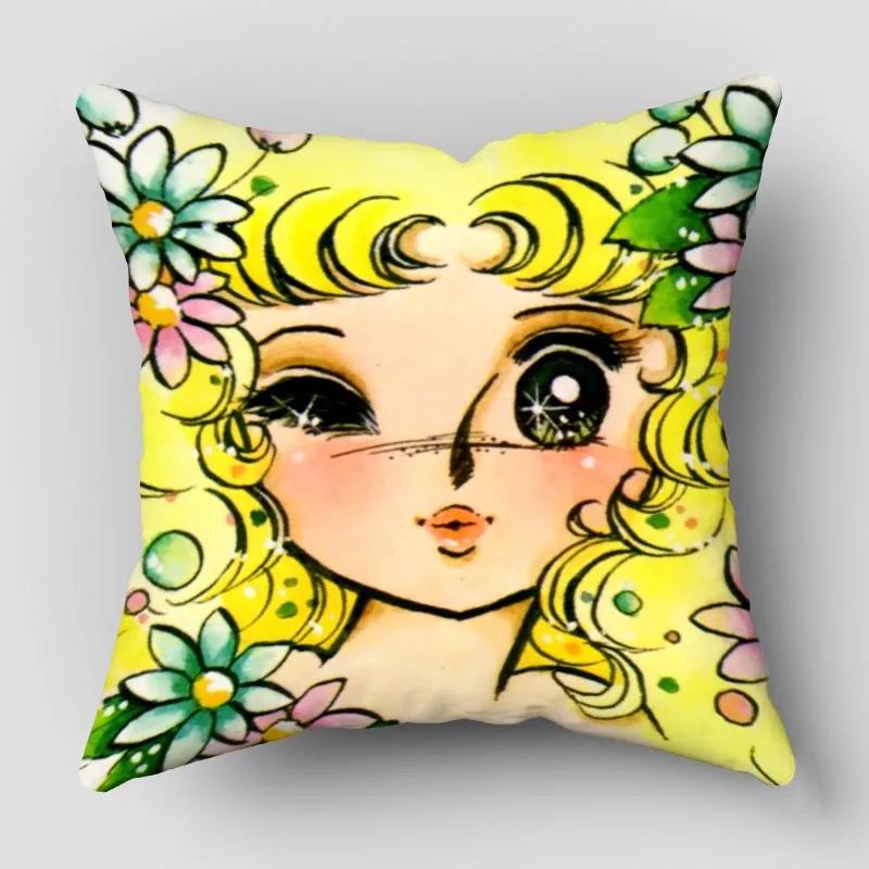 Candy New Anime Pillow Cover Bedroom Home Office Decorative Pillowcase Square Zipper Pillow Cases Satin Fabric No Fade 10.16WJY