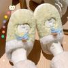 Women's Winter Plush Cotton Slippers - Cute Fruit Design, Cozy Velvet, Thick Sole, Couple-Friendly