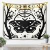 Halloween Boho Moth Tapestries Gothic Nature Wall Tapestry Boho Exotic Vintage Floral Black Wall Art For Kids Teens Youth Women