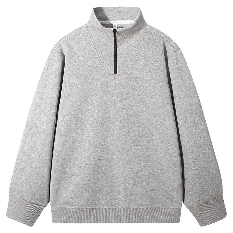 Sudadera de Hombre con Media Cremallera y Cuello Alto: Camiseta de Manga Larga de Color Puro para Primavera y Otoño