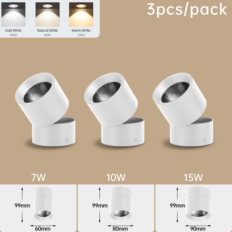 Faltbares LED-Downlight Decken-Pin-Licht Spotlight LED-Lampe 7W 10W 15W LED-Downlight für Küche Home Decor Oberflächenmontage