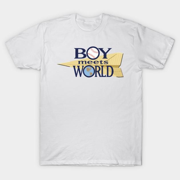 

Men Black Print T-shirt Boy Meets World No-Cut Transfer Paper Print Cotton Tshirt M білий