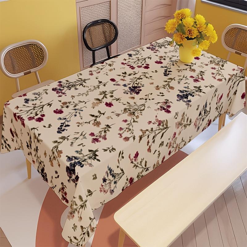 1pc Tablecovers, Soft Fashionable Retro Vine Floral Tablecloth, Machine Washable Easy To Clean, Suitable for Dining Tables, Coffee Tables, Desks, Picn
