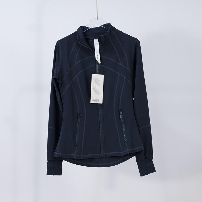 Women's Spring Yoga Sport Jacket - Tight Fit, Casual Jogging, Breathable, Zippered, Stand-Up Collar, Long Sleeve.
