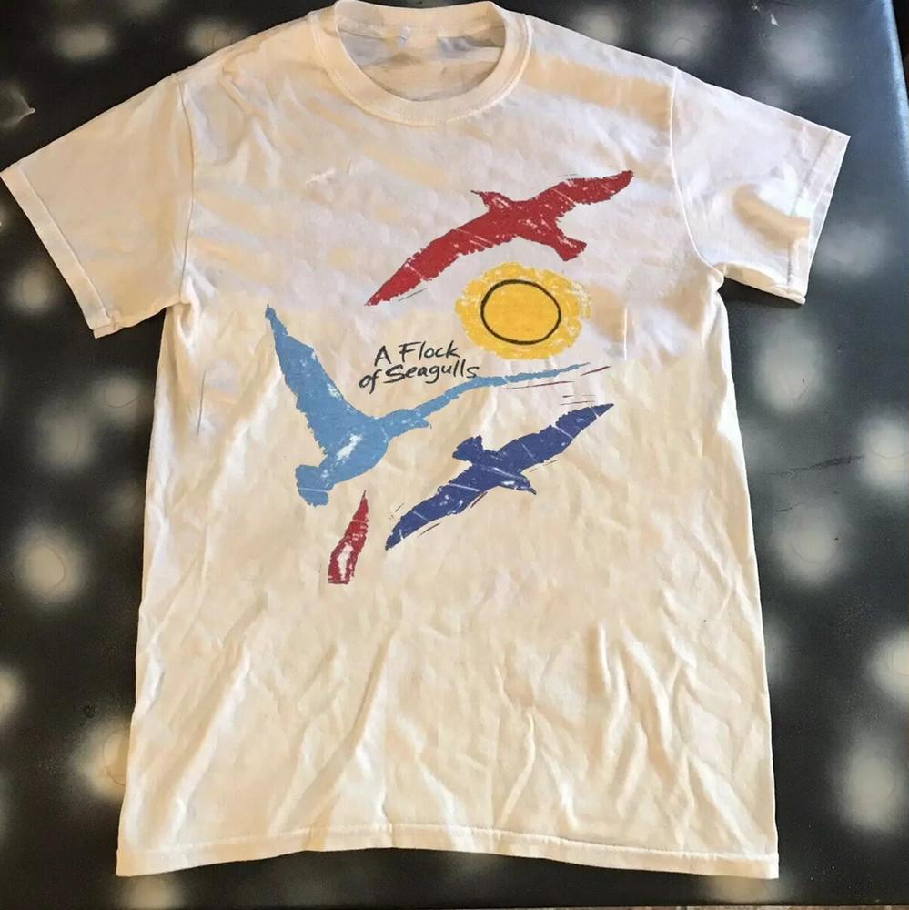 

A Flock Of Seagulls Band 83 Tour Concert T Shirt S-5XL Unisex cotton Unisex T-Shirt L