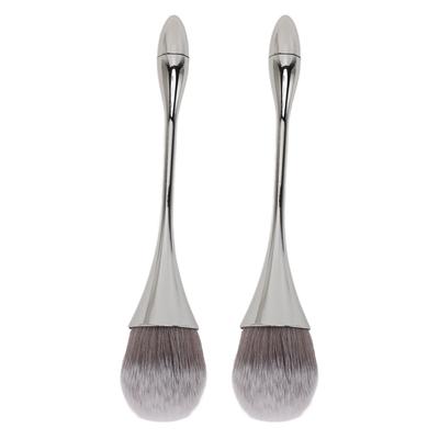 2PCS Nail Art Powder Brush Soft Bristles Ergonomic Handle Multipurpose Powder Brush for Manicure