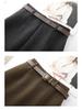 Women's Gray Wool A-line Slit Skirt: Elegant Hip-Hugging Style for Autumn/Winter 2025