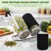 2Pcs Sprouting Jar Kit Complete All In One Seed Sprouting Kit with Blackout Sleeve 45° Tilted Glass Sprouting Jar Gardening Tool
