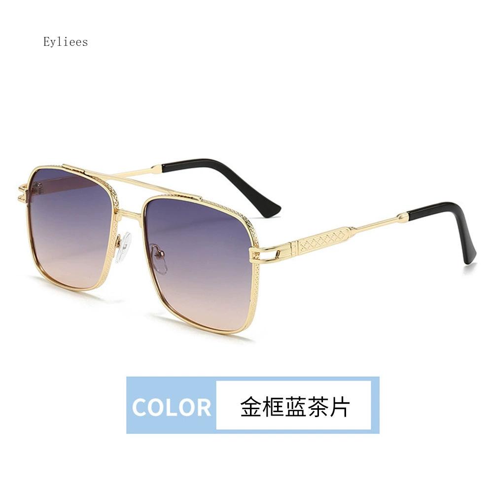 Men's Metal Sunglasses Square Half Frame Rice Nails Casual Trend Personality Retro Fashion Outdoor Sports Eyeglasses Gafas