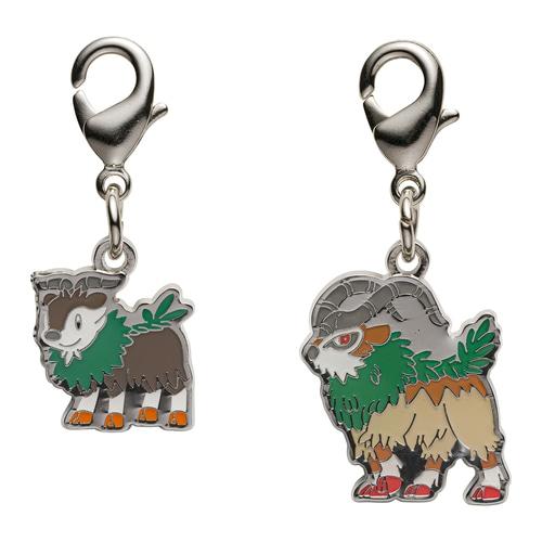 

[Pokemon] Pokemon Center National Pokedex Metal Charm - Skiddo (#672) & Gogoat (#673)