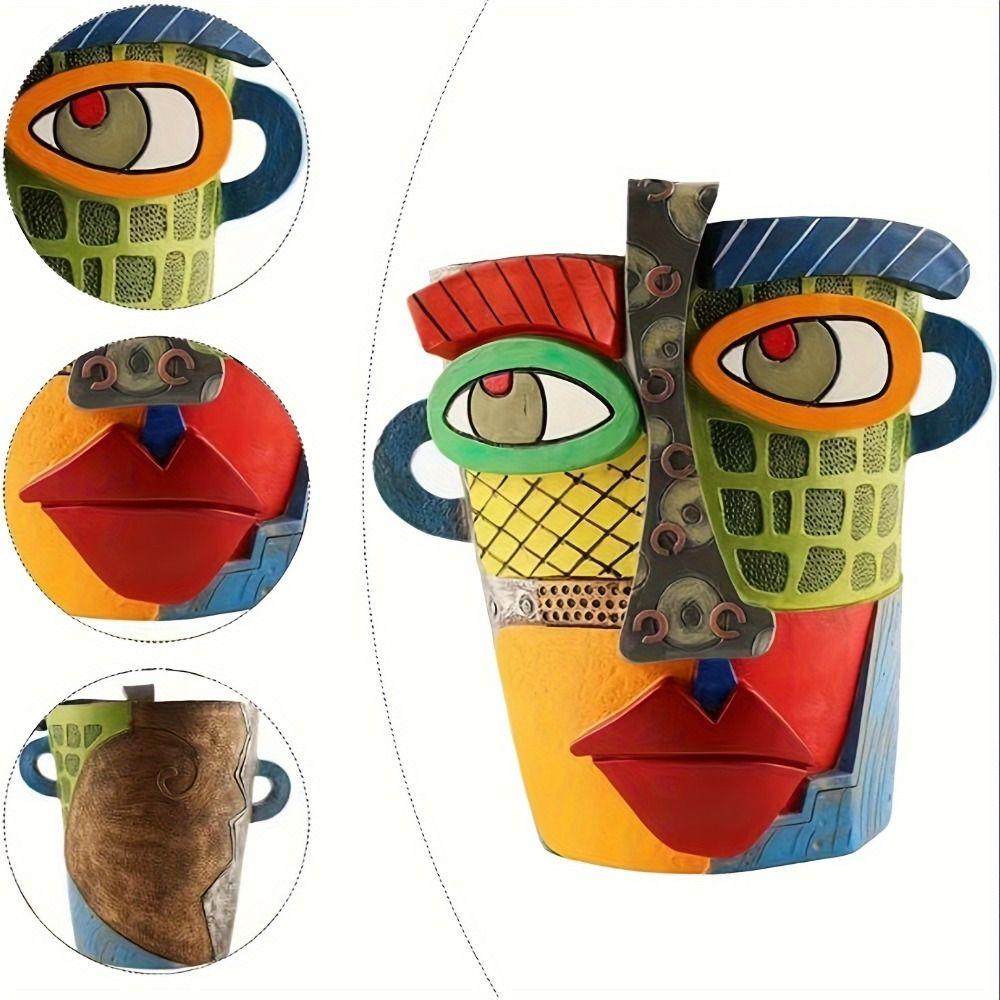 

Colorful Resin Vase Retro Plant Holder Succulent Pot Flower Pots Home Decor