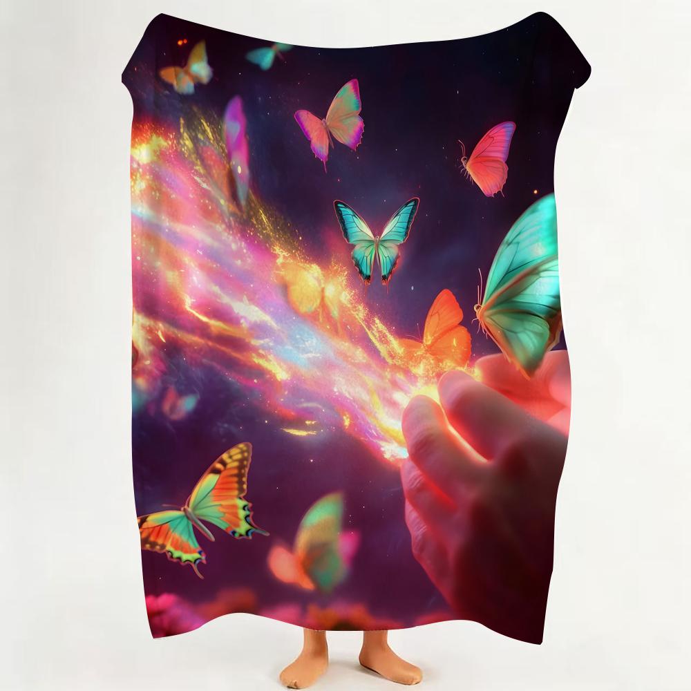 Art B Beautiful C Color Throw Flannel Throw Blanket Suitable for Sofa Living Room Bedroom