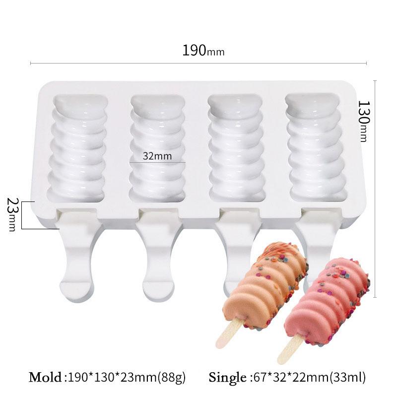 4 Cavities Christmas tree ice cream silicone mold stripes diamond love shaped mould Chocolate Cake fondant Making Set party gift