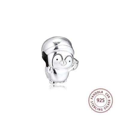 100% 925 Sterling Silver Cute Christmas Penguin Charms Beads Fits Europe Bracelet Argent Charm Silver 925 Jewelry