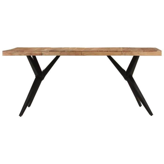 VidaXL Table à dîner noir 180x90x77 cm bois d'acacia solide 351642