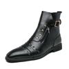Britischer Stil Luxus Herrenkleiderstiefel Oxfords Schuhe Designer Motorradstiefel für Herren Rotbraunes Leder Cowboy Stiefel Herren Hombre