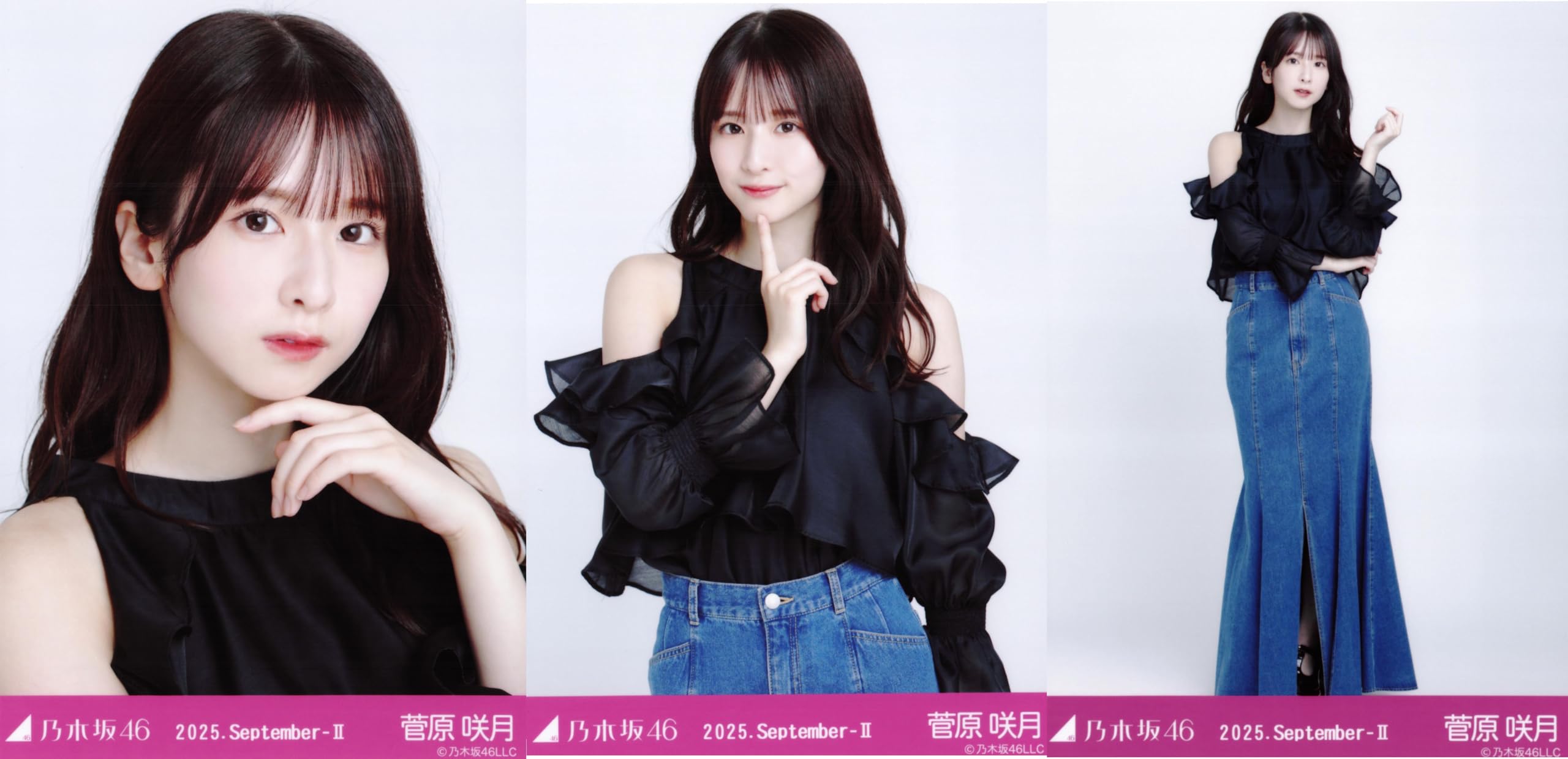 

Nogizaka46 Raw Photo Off-the-shoulder Tops 3 Types Complete Set Sugawara Satsuki