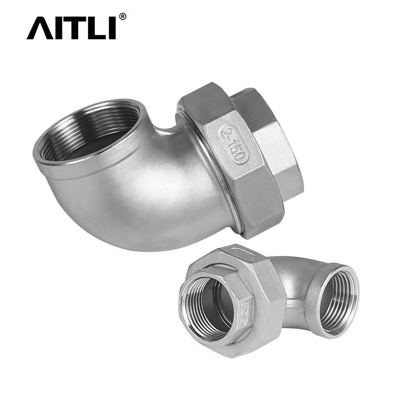 304 & 316 Stainless Steel Female Thread Elbow Pipe Connector for Oil, Water, Steam