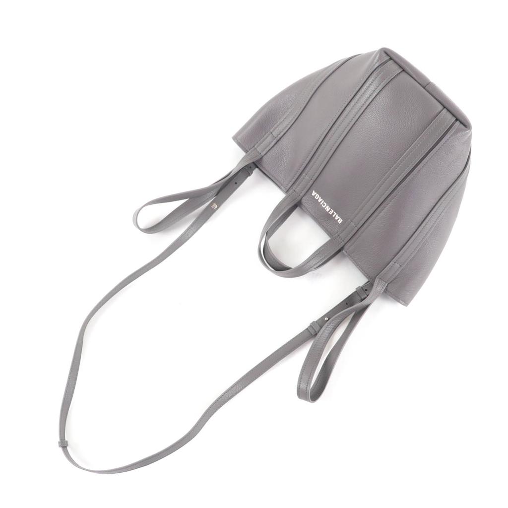 Great BALENCIAGA Tote Bag Everyday North South Small gray leather Women 672791 Used