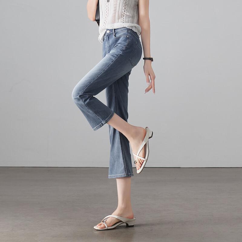 Jeans Capri a zampa stretta rétro da donna SOFSIL