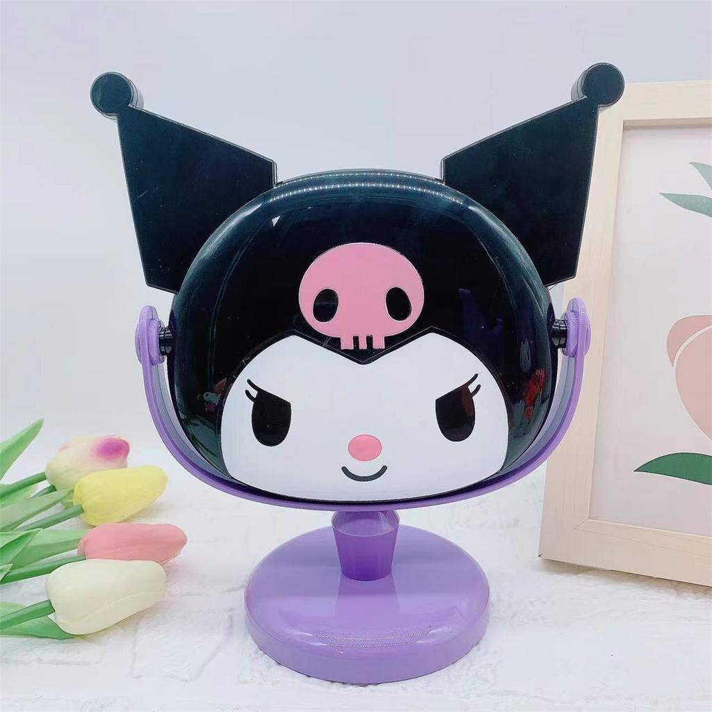 Kawaii cartoon character Kuromi girl makeup mirror desktop cute dressing mirror cute creative styling makeup mirror