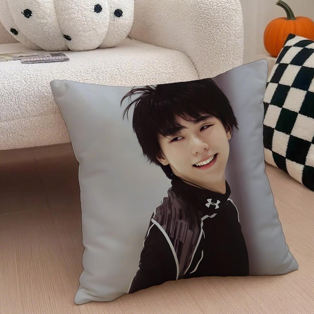 figure skating HHanyu Yuzuru Cushion Cover Throw Pillow Cover Hidden Button Durable Polyester Chair Cushion