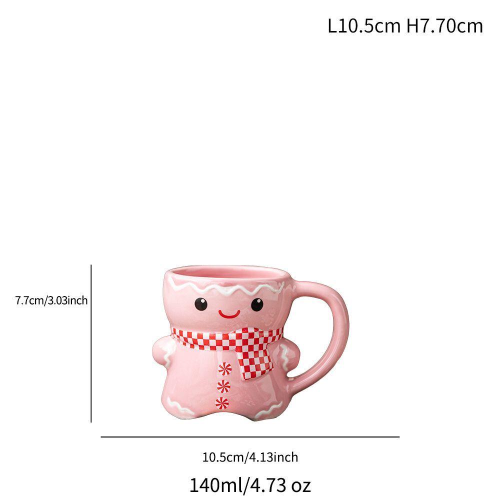 

Christmas-themed Gingerbread Man Cartoon Cute Ceramic Mug Milk Coffee Cup Couple Mugs Gift For Christmas 1PCS