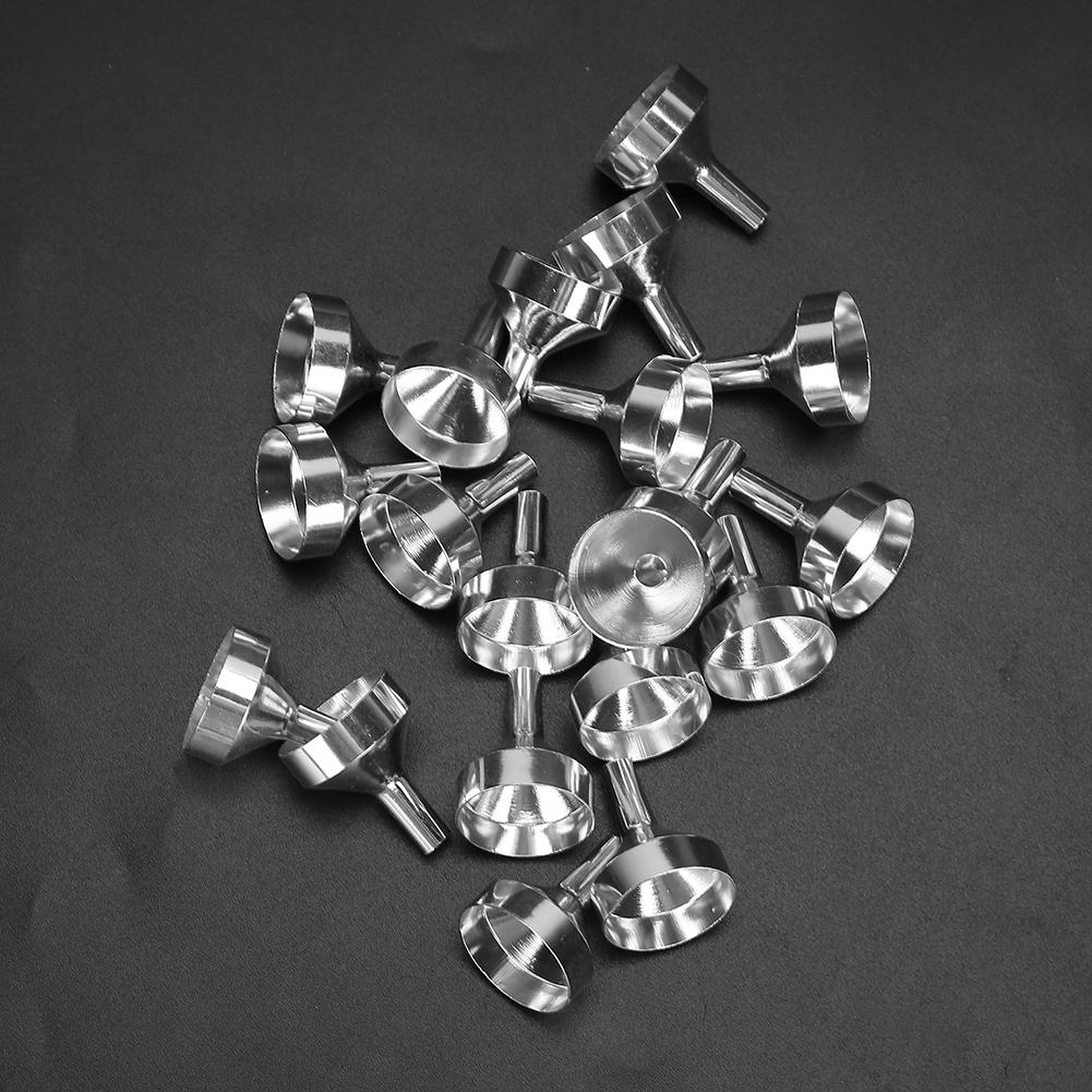 20PCS Aluminum Funnel Cosmetics Perfume Funnel Separating Mini Funnel Portable Makeup Tools