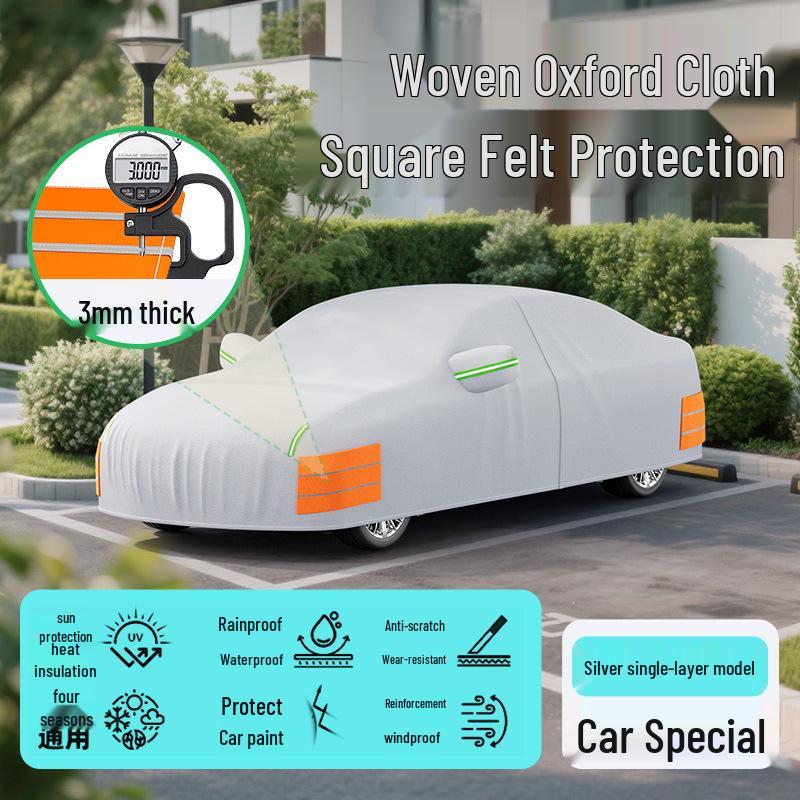 Oxford 190T Four-Corner Car Cover: Anti-Collision, Sun, Rain, Snow Protection & Heat Insulation, All-Season Universal Fit 2S Hatchback Small - Specify Year