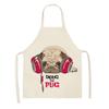 Aprons Cute Dog Printed Cotton Linen Kitchen Apron
