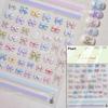 Shiny Polarized White Ribbon Bowknot Stars Tassel 3D Self Adhesive Nail Art Stickers Lovely Bow 5D Embossed Manicure Decals