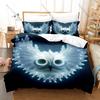 Cool Owl Minimalist Wildlife Nocturnal Bird Vintage Cartoon Animal Art HD Print Bedding Set Duvet Cover + 2 Pillowcases Animal
