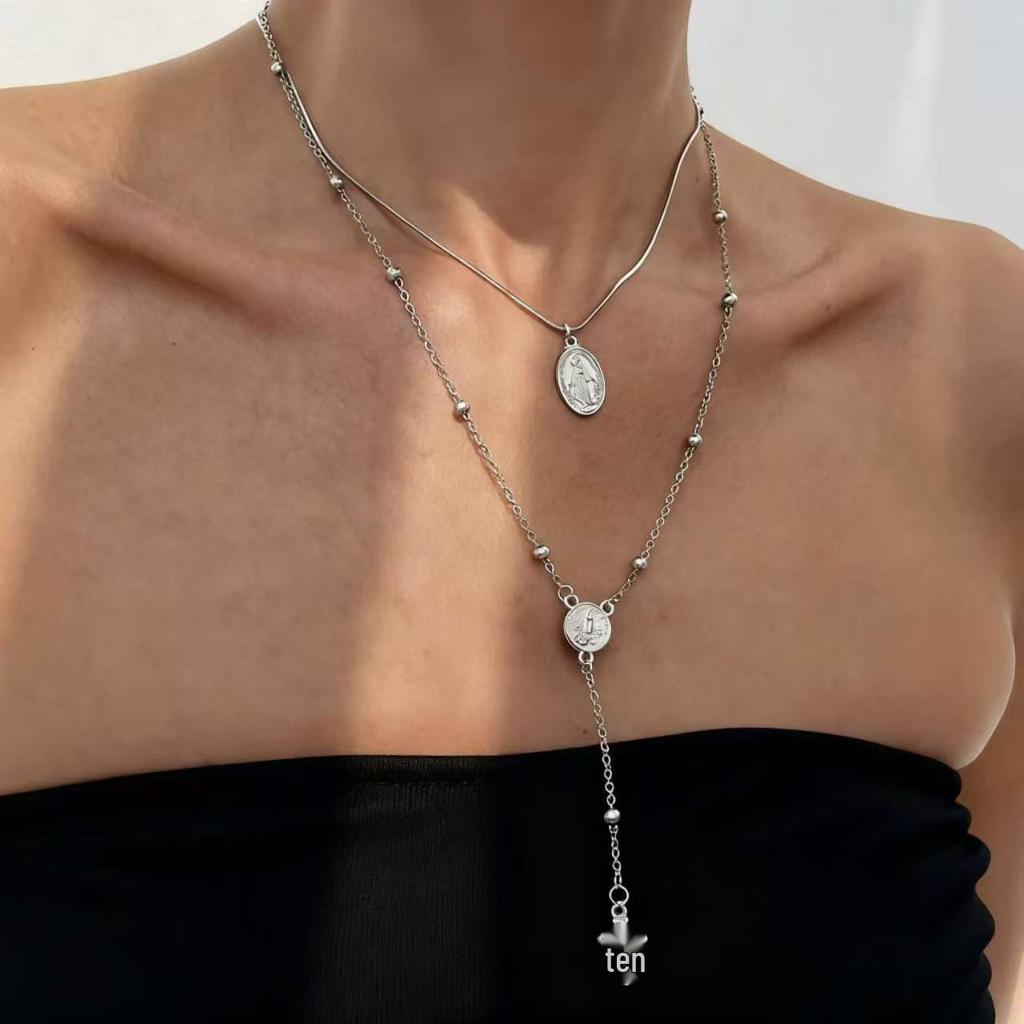European-Style Double Layer Clavicle Pendant Necklace for Women