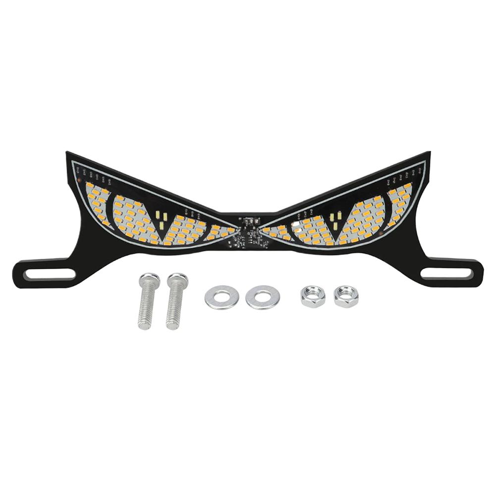 Motorcycle LED License Plate Decorative Lights Snake Eye Rear Tail Light Strobe Flashing Electric Motorcycle Modified Accessory