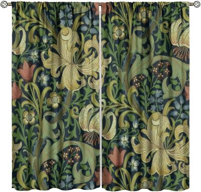 Boho William Morris Vintage Blumenvorhänge Rustikale Blumen Fensterbehänge Wohnzimmer Schlafzimmer Vorhang Verdunkelung Für Bereich Hergestellt Aus Polyester