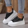 Damenmode Sneakers mit dicker Sohle, schicke Schwarz-Weiß-Farbgebung, ideal für Freizeitkleidung, geeignet für jeden Anlass