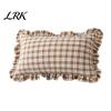 Federe Cuscino Cotone Stile Rustico, Copricuscino Decorativo con Volant, Fantasia a Quadri con Bordo Arricciato, 18x18 Federe Minimaliste Moderne, 20x12 Copricuscino Decorativo
