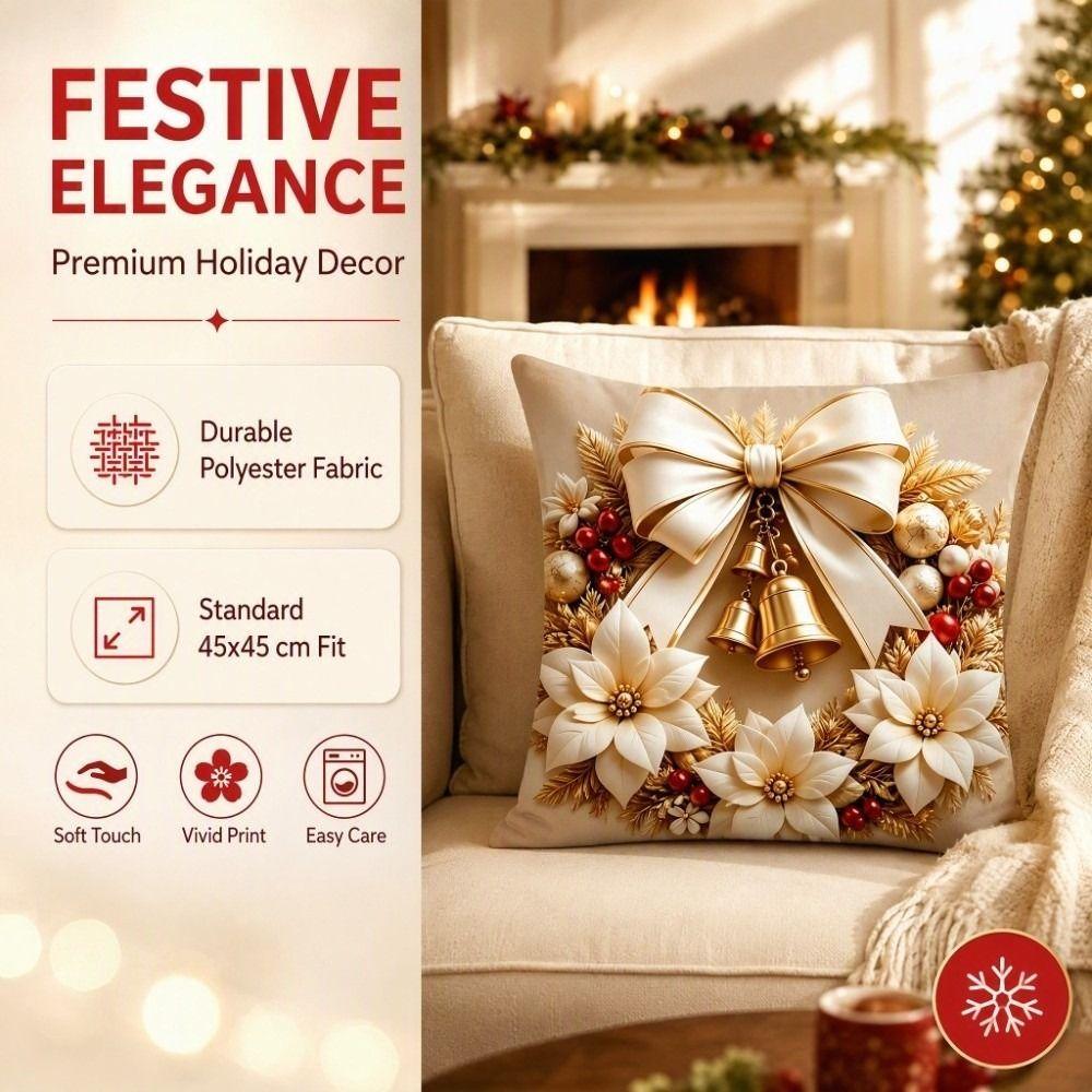 Elk Deer Christmas Pillow Cover Soft Xmas Tree Pillowslip Snowman Pillow Cover Farmhouse Couch