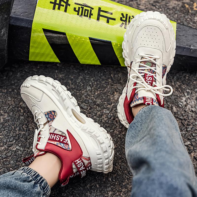Fastion Chunky Sports Shoes Men Breathable Retro Sneakers Plus Size 39-45 Casual Walking Shoes Thick Sole Height-increasing