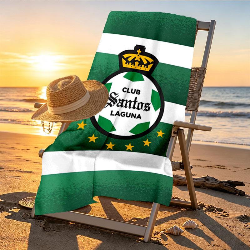 Club Santos Laguna Print Beach Towel Design, Soft, Lightweight. for Home Bathroom, Spa, Pool, Yoga, Surfing, Camping, Gift for Family, Friend
