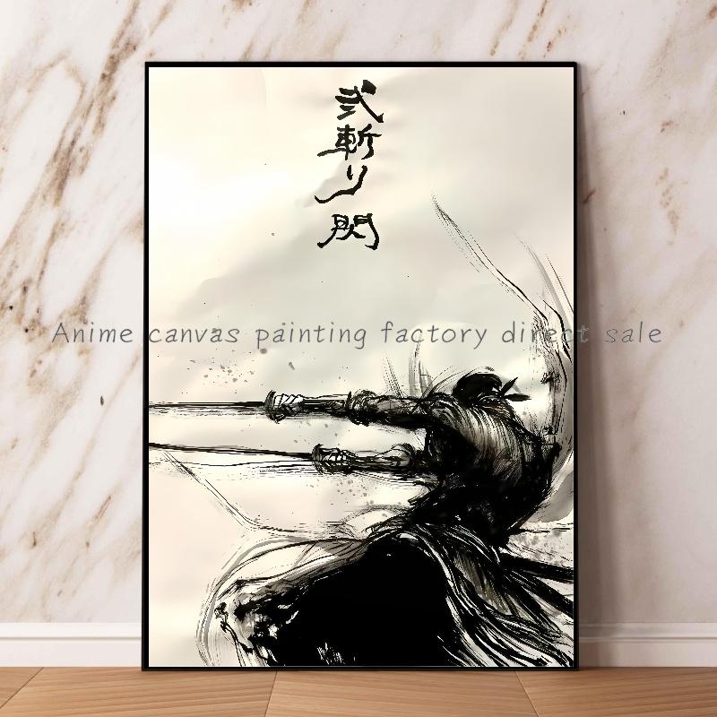 Anime One Piece Zoro Poster Stampa HD a Inchiostro Pittura su Tela Arte Murale Adatto per Caffetteria Decorazione Parete Casa Quadro Regalo