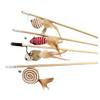 Wood Cat Toys Interactive Games Cats Stick Chaser Wand Toy Catnip Filling Improve Pet Relationships for Kitten Playing Supplies