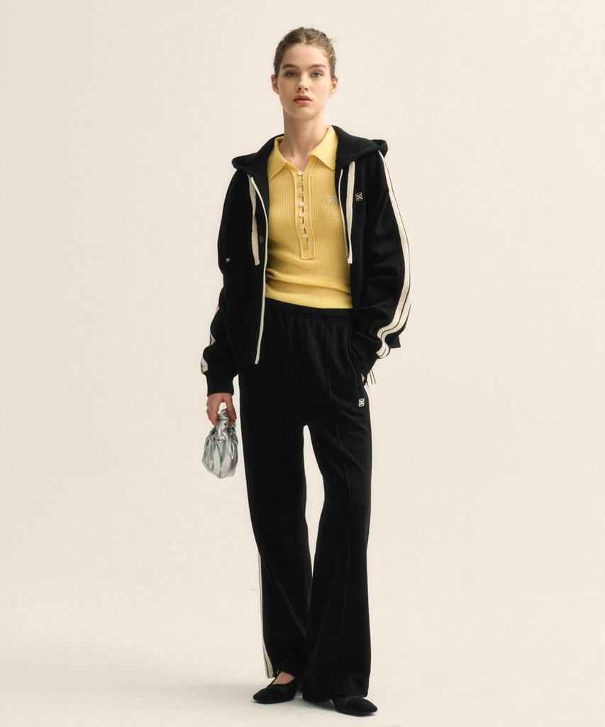 Satur Lawton Loose Fit Zip-Up Hoodie Caviar Black